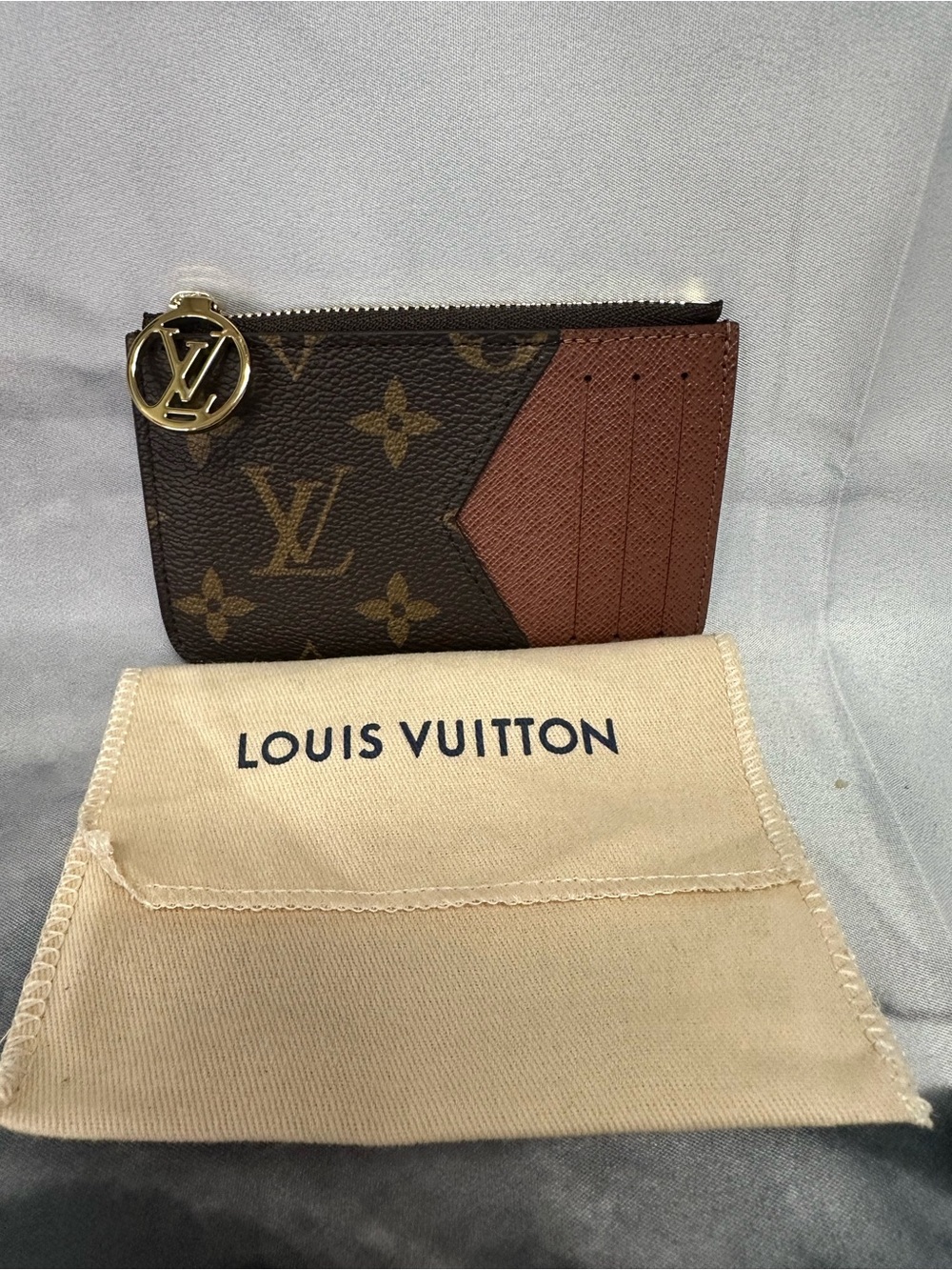 Louis Vuitton Monogram Romy Card Holder with Brown Accent